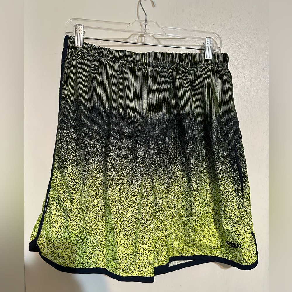Speedo Black and Yellow Gradient Swim Shorts